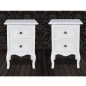 vidaXL Mesitas de noche con 2 cajones 2 unidades MDF blanca vidaXL Mesitas de noche con 2 cajones 2 unidades MDF blanca
