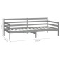 vidaXL Sofá cama con colchón madera de pino maciza gris 90x200 cm vidaXL Sofá cama con colchón madera de pino maciza gris 90x200 cm