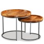 vidaXL Set de mesas auxiliares 2 unidades madera maciza de mango vidaXL Set de mesas auxiliares 2 unidades madera maciza de mango