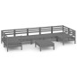 vidaXL Juego de muebles de jardín 8 piezas madera maciza de pino vidaXL Juego de muebles de jardín 8 piezas madera maciza de pino