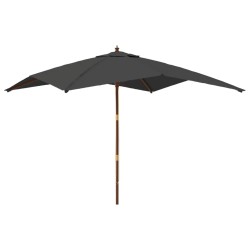 vidaXL Sombrilla jardín poste de madera gris antracita 300x300x273 cm