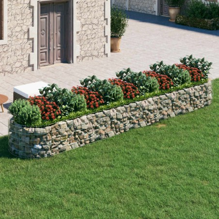 vidaXL Arriate de gaviones de hierro galvanizado 500x100x50 cm