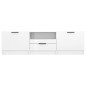 vidaXL Mueble de TV madera contrachapada blanco brillante 140x35x40 cm