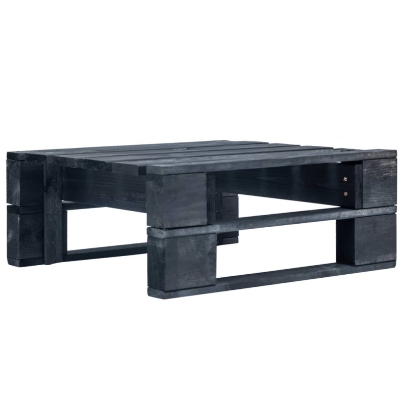 vidaXL Otomana de palés para jardín madera negro vidaXL Otomana de palés para jardín madera negro