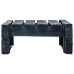 vidaXL Otomana de palés para jardín madera negro
