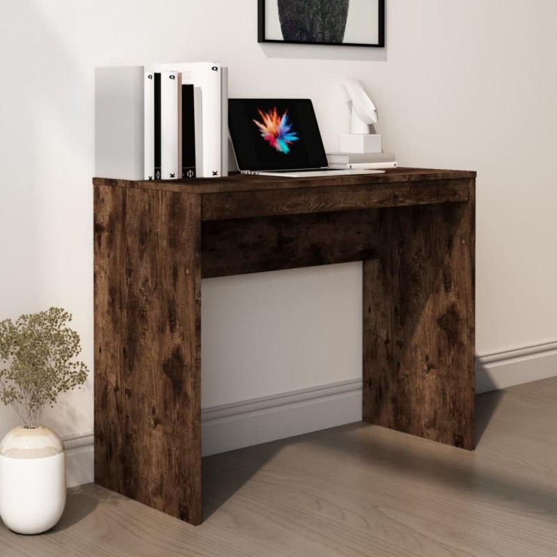 vidaXL Escritorio de madera contrachapada roble ahumado 90x40x72 cm vidaXL Escritorio de madera contrachapada roble ahumado 90x40x72 cm