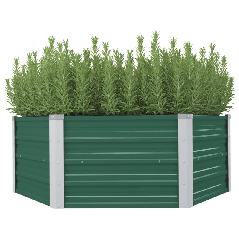 vidaXL Arriate elevado acero galvanizado verde 129x129x46 cm