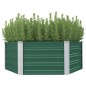 vidaXL Arriate elevado acero galvanizado verde 129x129x46 cm