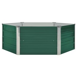 vidaXL Arriate elevado acero galvanizado verde 129x129x46 cm