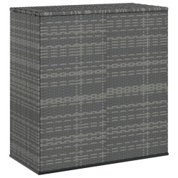 vidaXL Baúl de cojines para jardín de ratán PE gris 100x49x103,5 cm