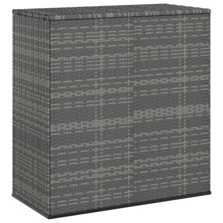 vidaXL Baúl de cojines para jardín de ratán PE gris 100x49x103,5 cm