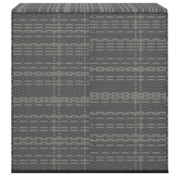 vidaXL Baúl de cojines para jardín de ratán PE gris 100x49x103,5 cm