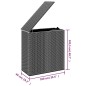 vidaXL Baúl de cojines para jardín de ratán PE gris 100x49x103,5 cm vidaXL Baúl de cojines para jardín de ratán PE gris 100x49x103,5 cm