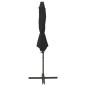 vidaXL Sombrilla voladiza con poste y luces LED negra 300 cm vidaXL Sombrilla voladiza con poste y luces LED negra 300 cm