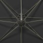 vidaXL Sombrilla voladiza con poste y luces LED negra 300 cm vidaXL Sombrilla voladiza con poste y luces LED negra 300 cm