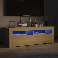 vidaXL Mueble de TV con luces LED roble Sonoma 120x35x40 cm