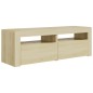 vidaXL Mueble de TV con luces LED roble Sonoma 120x35x40 cm