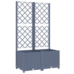 vidaXL Jardinera con enrejado PP gris oscuro 80x40x136 cm