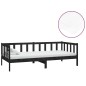 vidaXL Sofá cama con colchón madera de pino maciza negro 90x200 cm vidaXL Sofá cama con colchón madera de pino maciza negro 90x200 cm