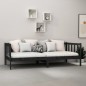 vidaXL Sofá cama con colchón madera de pino maciza negro 90x200 cm vidaXL Sofá cama con colchón madera de pino maciza negro 90x200 cm
