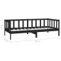 vidaXL Sofá cama con colchón madera de pino maciza negro 90x200 cm vidaXL Sofá cama con colchón madera de pino maciza negro 90x200 cm