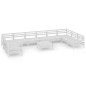 vidaXL Juego de muebles de jardín 11 piezas madera maciza pino blanco
