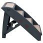 vidaXL Escalera para perros plegable de 4 peldaños gris oscuro