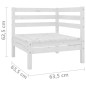 vidaXL Juego de muebles de jardín 11 piezas madera maciza pino blanco