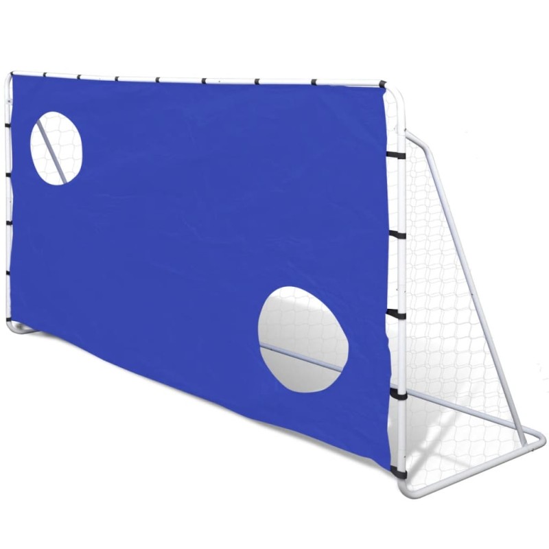 vidaXL Portería de fútbol con pared de puntería acero 240x92x150 cm vidaXL Portería de fútbol con pared de puntería acero 240x92x150 cm