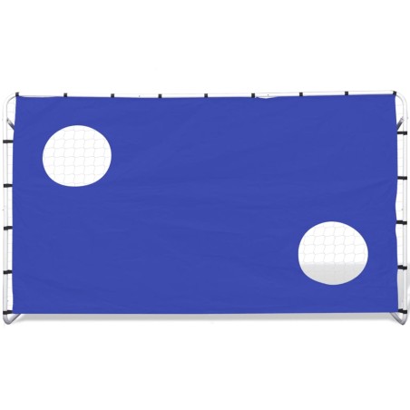 vidaXL Portería de fútbol con pared de puntería acero 240x92x150 cm
