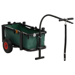 vidaXL Carrito de pesca con bolsa de acero negro