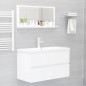 vidaXL Espejo de baño madera contrachapada blanco 80x10,5x37 cm vidaXL Espejo de baño madera contrachapada blanco 80x10,5x37 cm