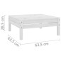 vidaXL Juego de muebles de jardín 11 piezas madera maciza pino blanco