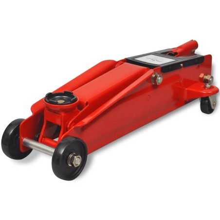 vidaXL Gato hidráulico bajo 3 toneladas rojo