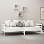 vidaXL Sofá cama con colchón madera de pino maciza blanco 90x200 cm vidaXL Sofá cama con colchón madera de pino maciza blanco 90x200 cm
