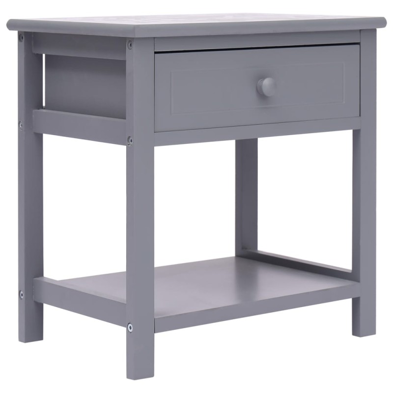 vidaXL Mesita de noche madera de Paulownia gris 40x29x42 cm vidaXL Mesita de noche madera de Paulownia gris 40x29x42 cm