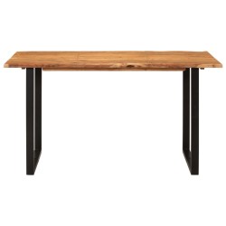vidaXL Mesa de comedor de madera maciza de acacia 140x70x76 cm