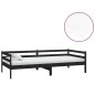 vidaXL Sofá cama con colchón madera de pino maciza negro 90x200 cm vidaXL Sofá cama con colchón madera de pino maciza negro 90x200 cm