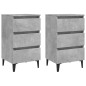 vidaXL Mesitas de noche 2 uds patas de metal gris hormigón 40x35x69 cm vidaXL Mesitas de noche 2 uds patas de metal gris hormigón 40x35x69 cm