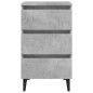 vidaXL Mesitas de noche 2 uds patas de metal gris hormigón 40x35x69 cm vidaXL Mesitas de noche 2 uds patas de metal gris hormigón 40x35x69 cm