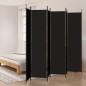 vidaXL Biombo divisor de 6 paneles de tela negro 300x220 cm vidaXL Biombo divisor de 6 paneles de tela negro 300x220 cm