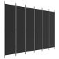 vidaXL Biombo divisor de 6 paneles de tela negro 300x220 cm vidaXL Biombo divisor de 6 paneles de tela negro 300x220 cm