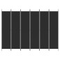 vidaXL Biombo divisor de 6 paneles de tela negro 300x220 cm vidaXL Biombo divisor de 6 paneles de tela negro 300x220 cm