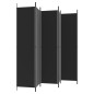 vidaXL Biombo divisor de 6 paneles de tela negro 300x220 cm vidaXL Biombo divisor de 6 paneles de tela negro 300x220 cm