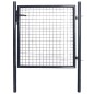 vidaXL Puerta de malla de jardín acero galvanizado gris 85,5x100 cm