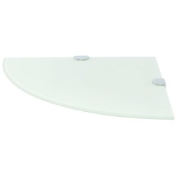 vidaXL Estante de esquina con soportes cromados vidrio blanco 35x35 cm