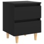 vidaXL Mesita de noche patas de madera pino maciza negro 40x35x50 cm vidaXL Mesita de noche patas de madera pino maciza negro 40x35x50 cm