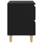 vidaXL Mesita de noche patas de madera pino maciza negro 40x35x50 cm vidaXL Mesita de noche patas de madera pino maciza negro 40x35x50 cm