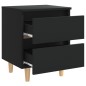 vidaXL Mesita de noche patas de madera pino maciza negro 40x35x50 cm vidaXL Mesita de noche patas de madera pino maciza negro 40x35x50 cm