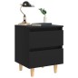 vidaXL Mesita de noche patas de madera pino maciza negro 40x35x50 cm vidaXL Mesita de noche patas de madera pino maciza negro 40x35x50 cm